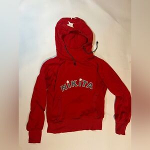 Nikita snowboard high neck Red Hoodie with Star and Logo